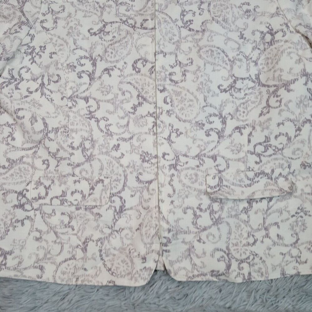 Alfred Dunner Jacket Womens 16 Linen Blend Bling Zip Up Pockets Lightweight - Picture 4 of 12